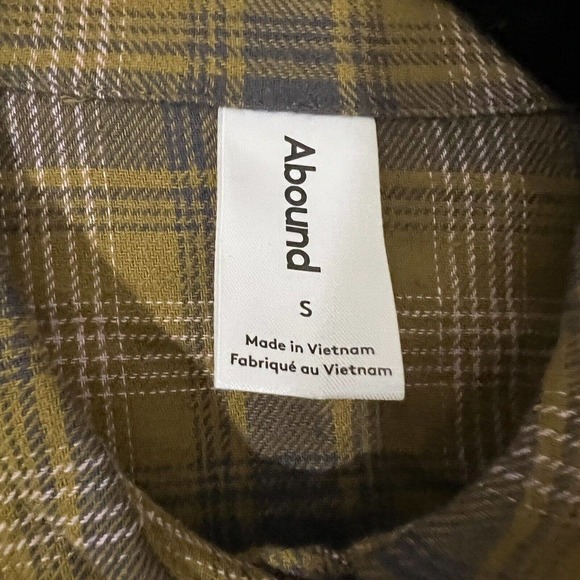 Abound NWT Women's Button Down Plaid Shirt Flannel Sz S Tan Pink Orange Long Slv - Picture 5 of 6